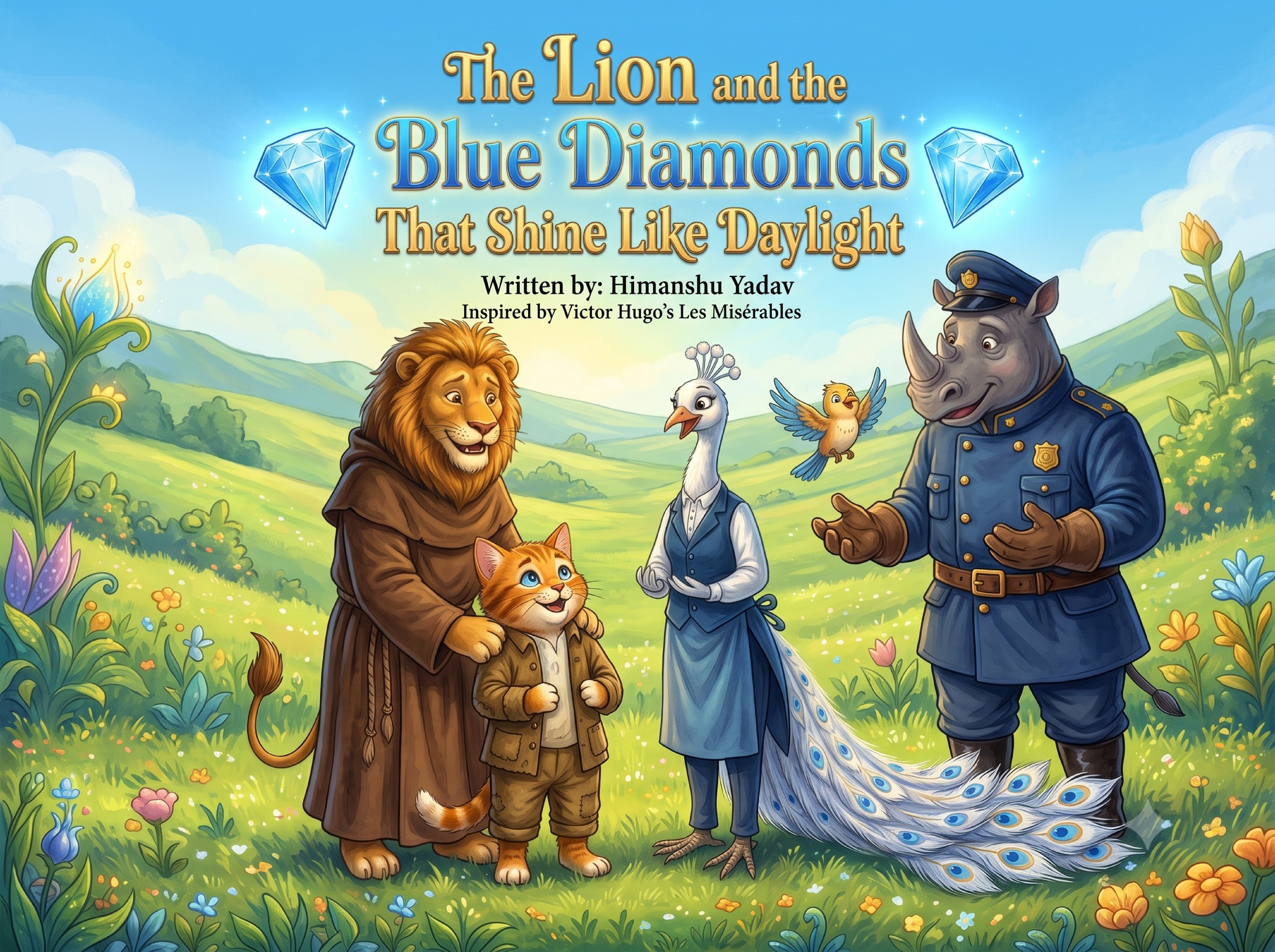 The Lion and the Blue Diamonds Book Cover Page